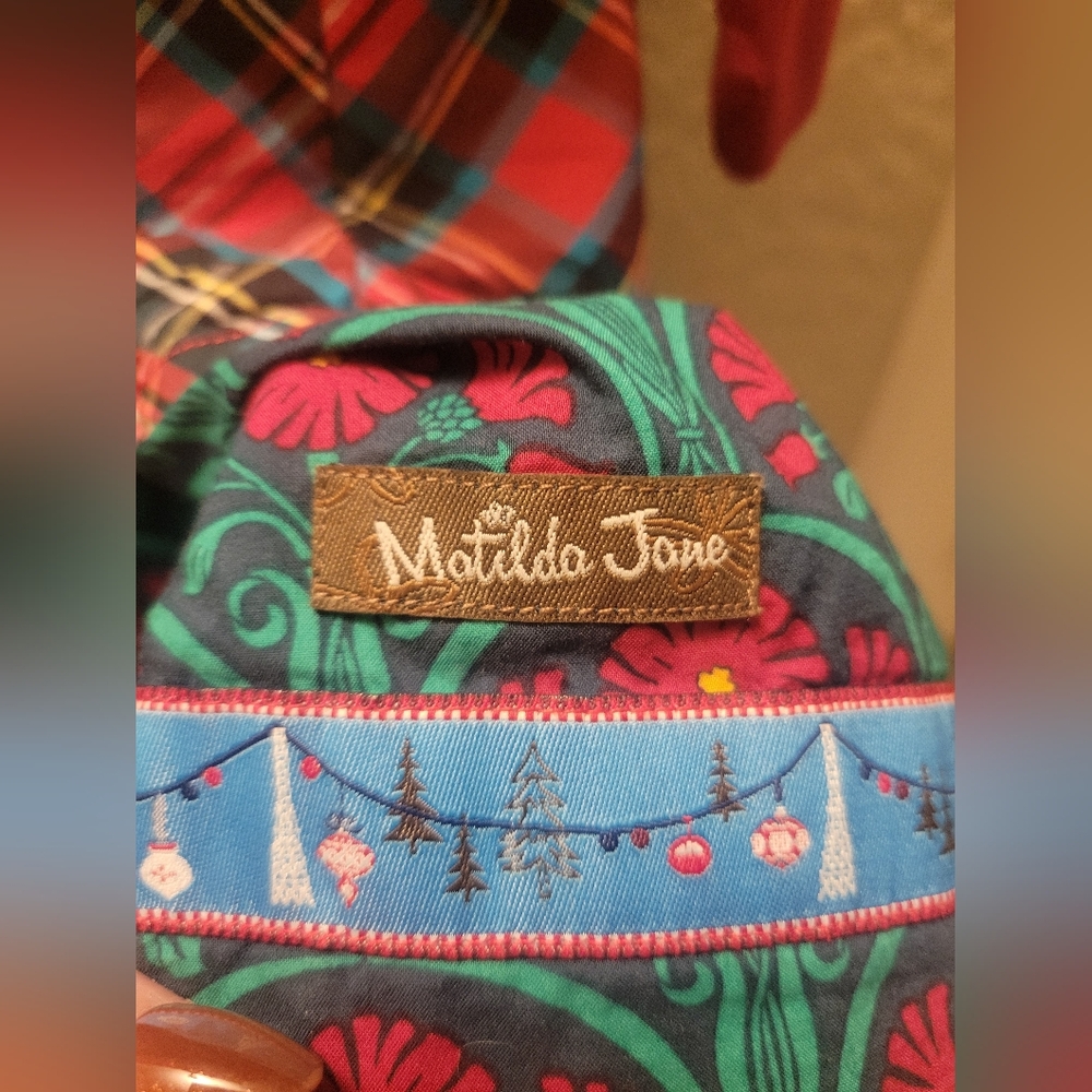 Matilda Jane Size‎ 14 Girls Jolly Holiday Dress Wreaths Polka Dot Plaid Floral - Picture 4 of 9